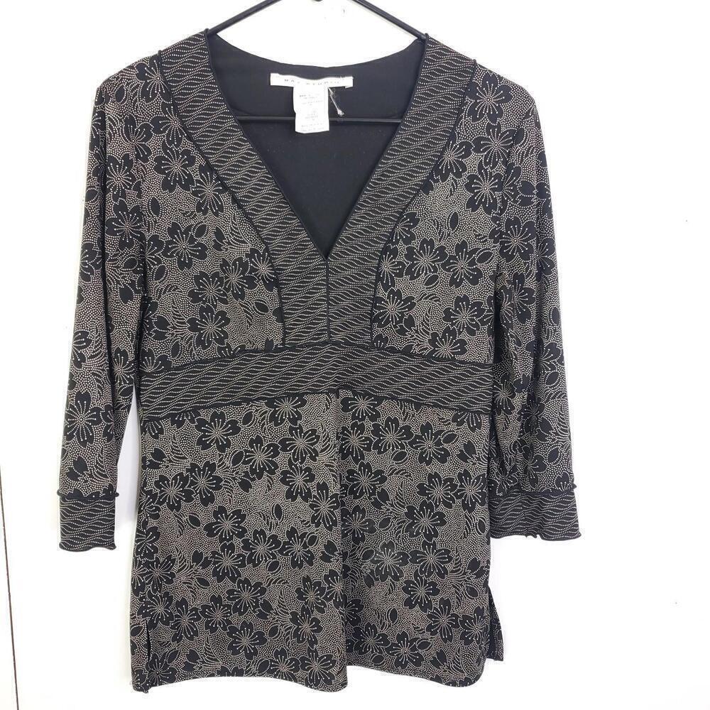 Max Studio Top Womens S Babydoll Y2K Vintage Floral Grunge Empire Waist